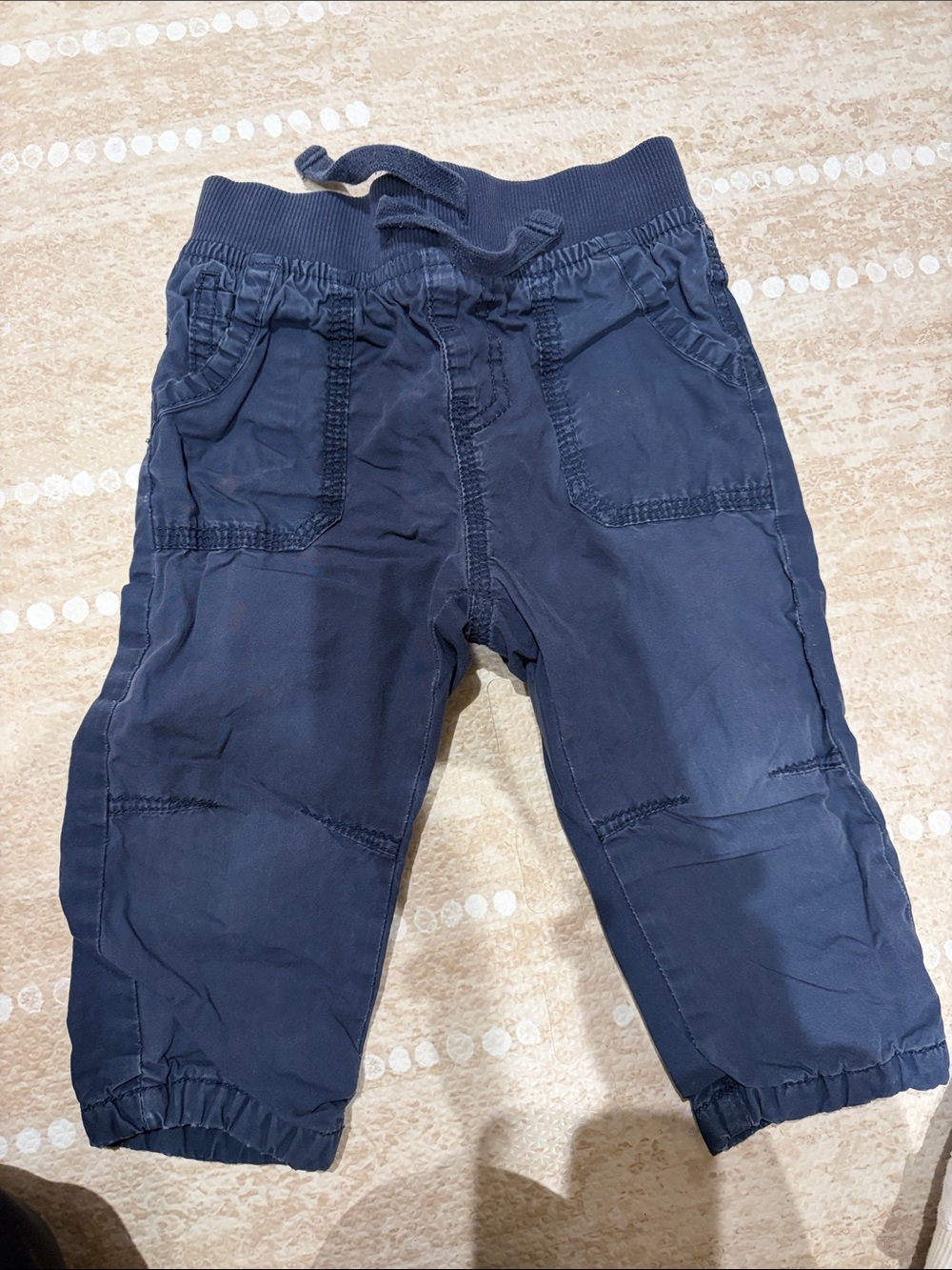 Kids Navy Elastic-Waist Jogger Pants